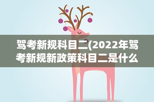 驾考新规科目二(2022年驾考新规新政策科目二是什么)