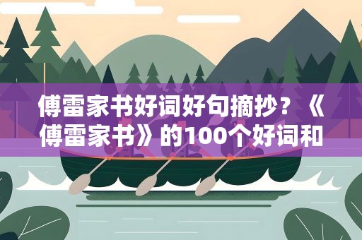 傅雷家书好词好句摘抄？《傅雷家书》的100个好词和20个好句