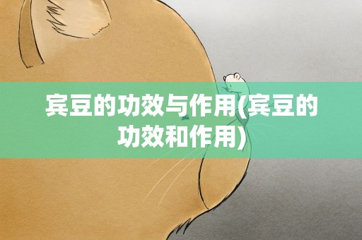 宾豆的功效与作用(宾豆的功效和作用)