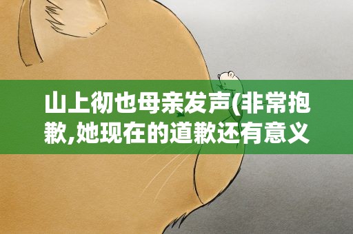 山上彻也母亲发声(非常抱歉,她现在的道歉还有意义吗)