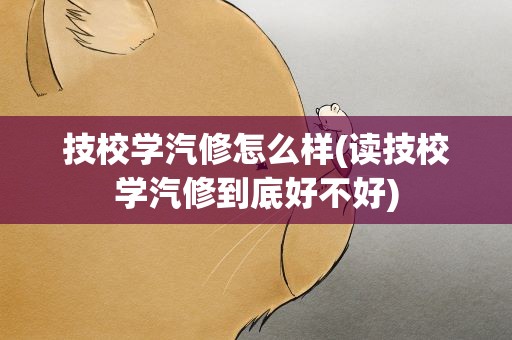 技校学汽修怎么样(读技校学汽修到底好不好)