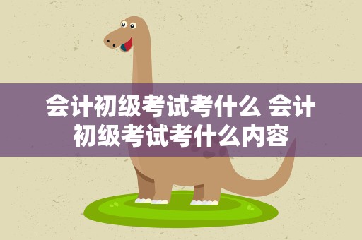 会计初级考试考什么 会计初级考试考什么内容
