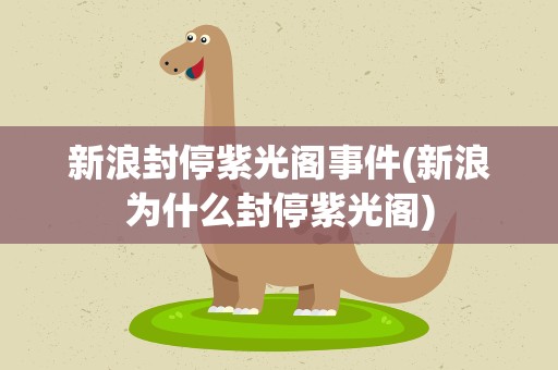新浪封停紫光阁事件(新浪为什么封停紫光阁)