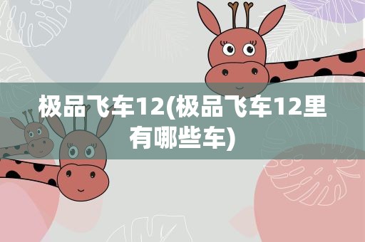 极品飞车12(极品飞车12里有哪些车)