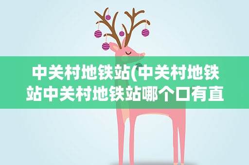 中关村地铁站(中关村地铁站中关村地铁站哪个口有直梯)