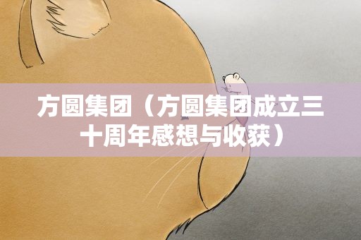 方圆集团（方圆集团成立三十周年感想与收获）
