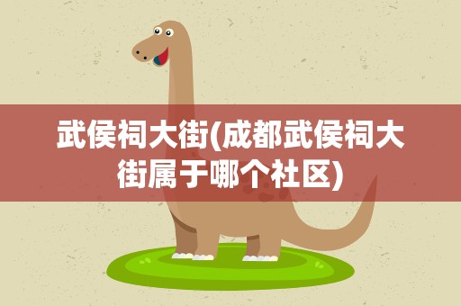 武侯祠大街(成都武侯祠大街属于哪个社区)
