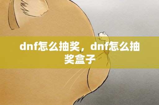 dnf怎么抽奖，dnf怎么抽奖盒子