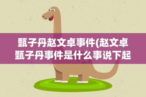 甄子丹赵文卓事件(赵文卓甄子丹事件是什么事说下起因经过。)