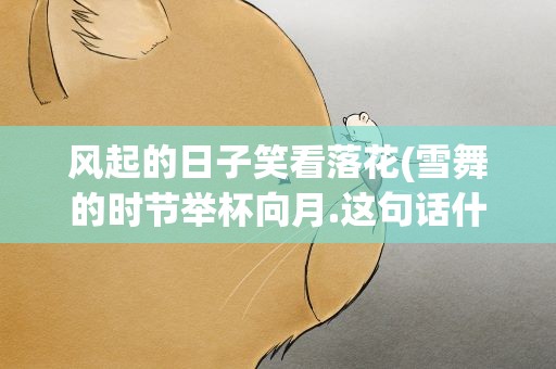 风起的日子笑看落花(雪舞的时节举杯向月.这句话什么意思)