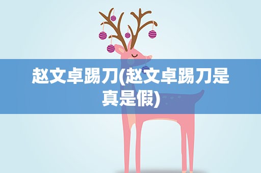 赵文卓踢刀(赵文卓踢刀是真是假)