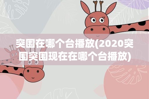 突围在哪个台播放(2020突围突围现在在哪个台播放)