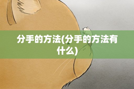 分手的方法(分手的方法有什么)