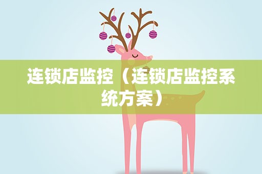 连锁店监控（连锁店监控系统方案）