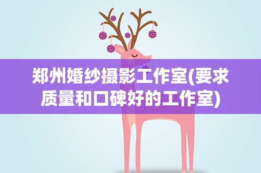 郑州婚纱摄影工作室(要求质量和口碑好的工作室)