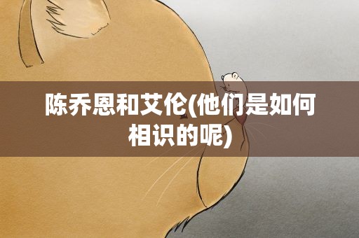 陈乔恩和艾伦(他们是如何相识的呢)