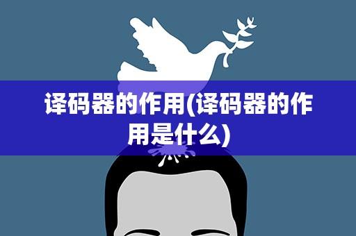 译码器的作用(译码器的作用是什么)