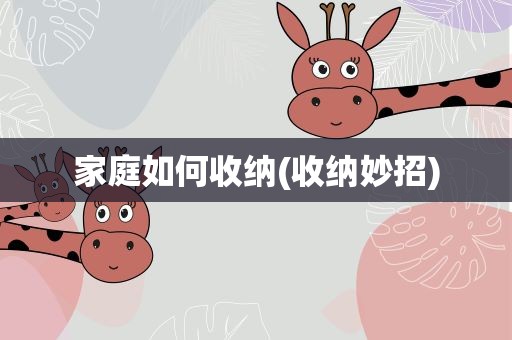 家庭如何收纳(收纳妙招)