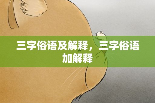 三字俗语及解释，三字俗语加解释