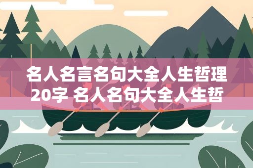 名人名言名句大全人生哲理20字 名人名句大全人生哲理200字