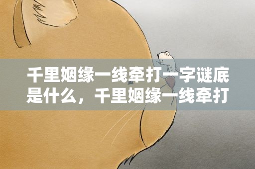 千里姻缘一线牵打一字谜底是什么，千里姻缘一线牵打一字谜底是什么字