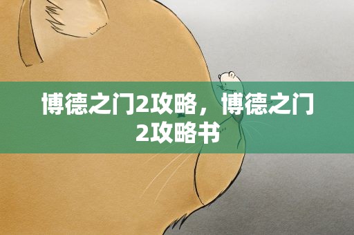 博德之门2攻略，博德之门2攻略书