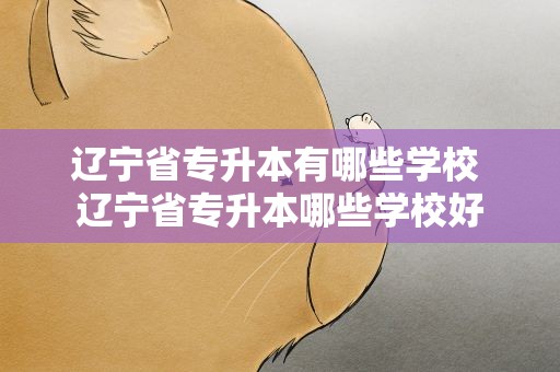 辽宁省专升本有哪些学校 辽宁省专升本哪些学校好
