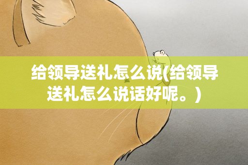 给领导送礼怎么说(给领导送礼怎么说话好呢。)