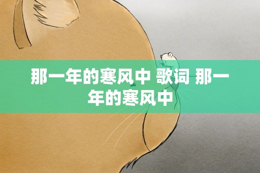 那一年的寒风中 歌词 那一年的寒风中