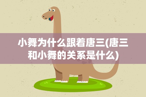 小舞为什么跟着唐三(唐三和小舞的关系是什么)