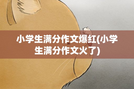小学生满分作文爆红(小学生满分作文火了)