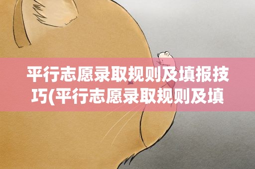 平行志愿录取规则及填报技巧(平行志愿录取规则及填报技巧是什么)