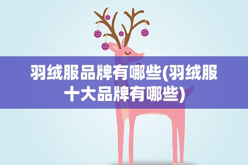 羽绒服品牌有哪些(羽绒服十大品牌有哪些)