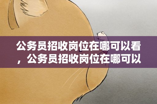 公务员招收岗位在哪可以看，公务员招收岗位在哪可以看信息