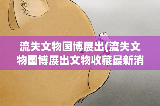 流失文物国博展出(流失文物国博展出文物收藏最新消息)