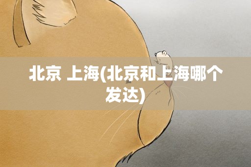 北京 上海(北京和上海哪个发达)