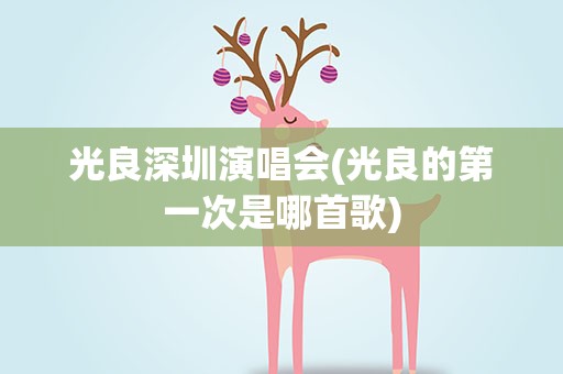 光良深圳演唱会(光良的第一次是哪首歌)