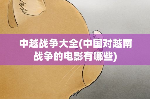 中越战争大全(中国对越南战争的电影有哪些)