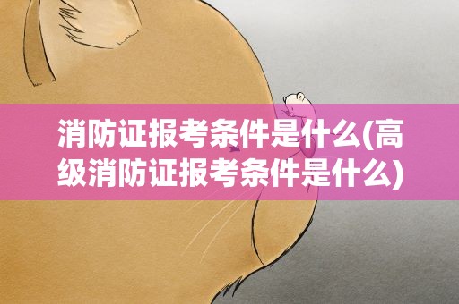 消防证报考条件是什么(高级消防证报考条件是什么)