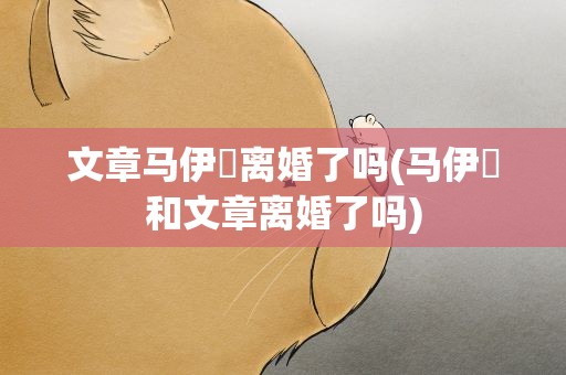 文章马伊琍离婚了吗(马伊琍和文章离婚了吗)