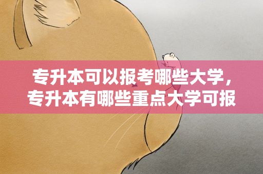 专升本可以报考哪些大学，专升本有哪些重点大学可报考