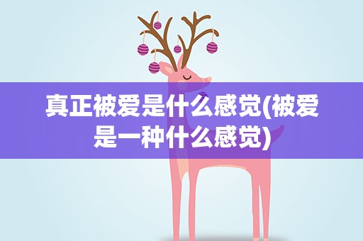 真正被爱是什么感觉(被爱是一种什么感觉)