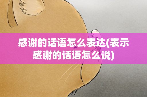 感谢的话语怎么表达(表示感谢的话语怎么说)