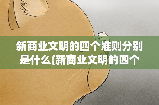 新商业文明的四个准则分别是什么(新商业文明的四个准则分别是什么意思)