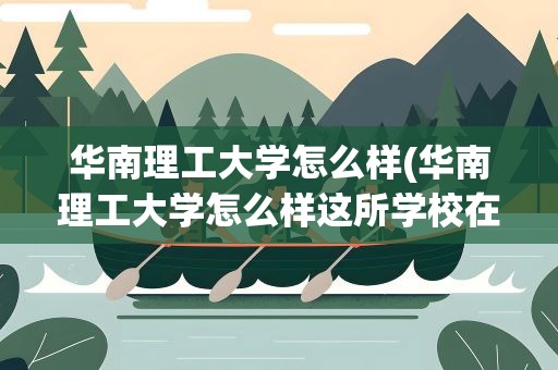 华南理工大学怎么样(华南理工大学怎么样这所学校在全国高校中的排名如何)