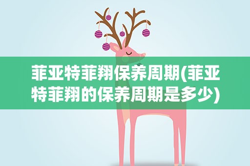 菲亚特菲翔保养周期(菲亚特菲翔的保养周期是多少)