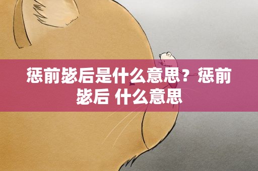 惩前毖后是什么意思？惩前毖后 什么意思