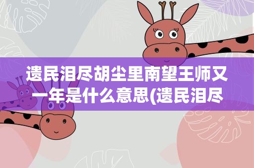 遗民泪尽胡尘里南望王师又一年是什么意思(遗民泪尽胡尘里南望王师又一年是什么诗)