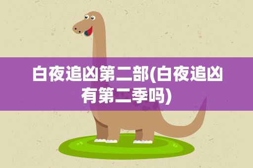 白夜追凶第二部(白夜追凶有第二季吗)