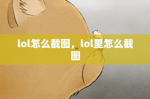 lol怎么截图，lol里怎么截图